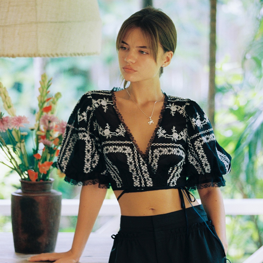 Mitr Lagoon Wrap Blouse