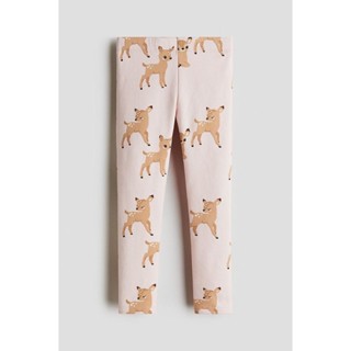 H&M เลกกิ้ง ลายกวาง สีชมพู / สีพีช เอวปรับได้ ด้านในมีผ้าบุ …