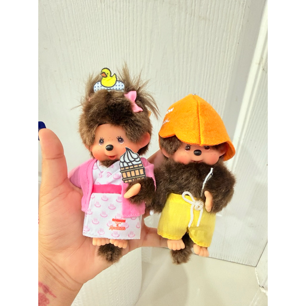 🇹🇭พร้อมส่งด่วนจากไทย Goemon Yufuin x Monchhichi พวงตุ๊กตาเป็นคู่ชายหญิง ไซส์ SS