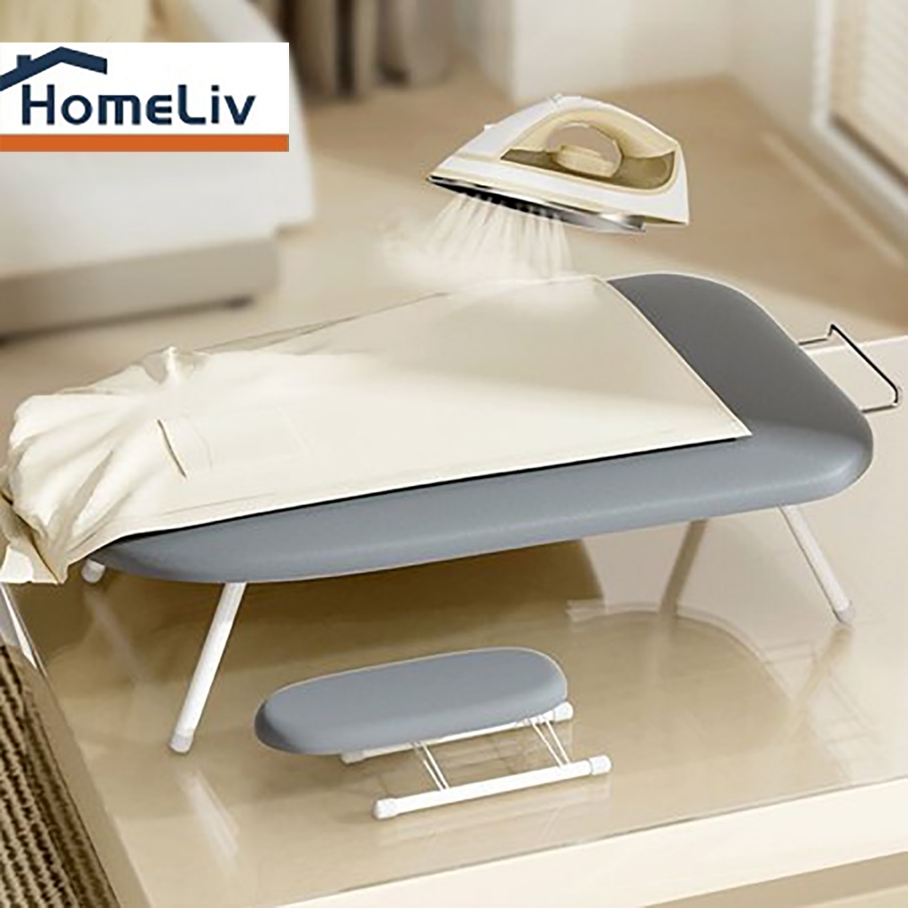 HomeLiv โต๊ะรีดผ้าแบบนั่ง ขายู สีเทา สำหรับรีดแขนเสื้อ(คละลาย) สินค้าของแท้คุณภาพดี