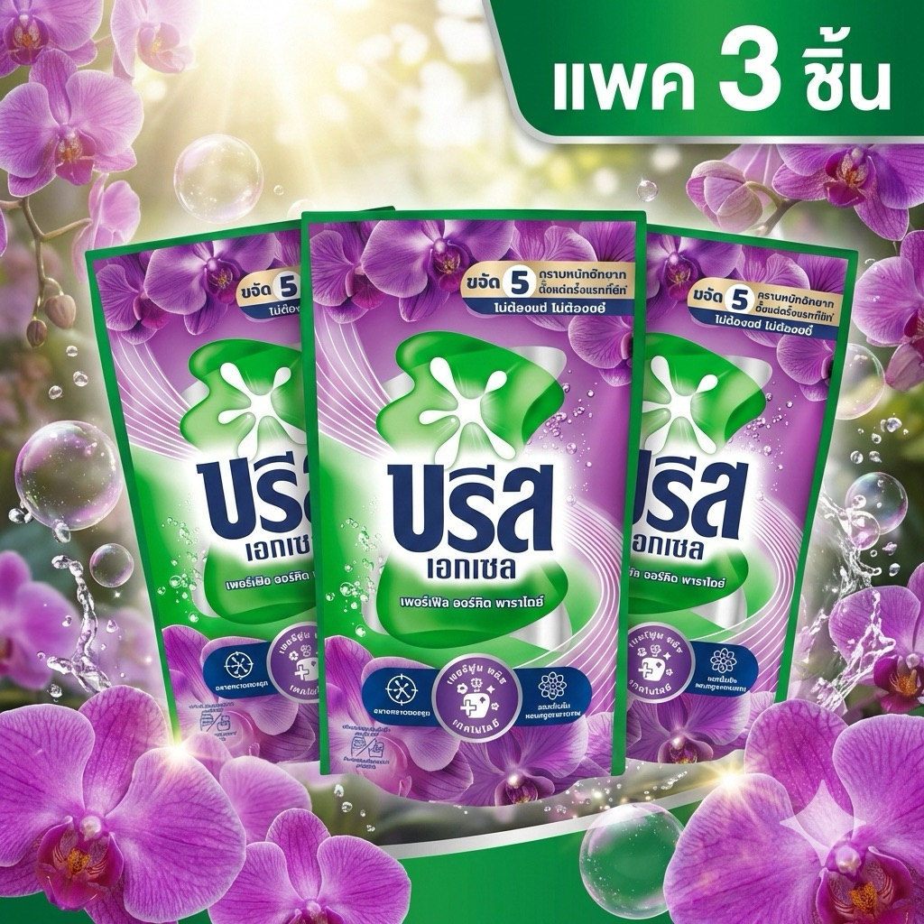 (แพค 3 ถุง)น้ำยาซักผ้า บรีส Breeze 670 ML บรีสเอกเซล บีสน้ำ ผงซักฟอก บรีสน้ำ สีม่วง ซิกเนเจอร์ ส่งจา