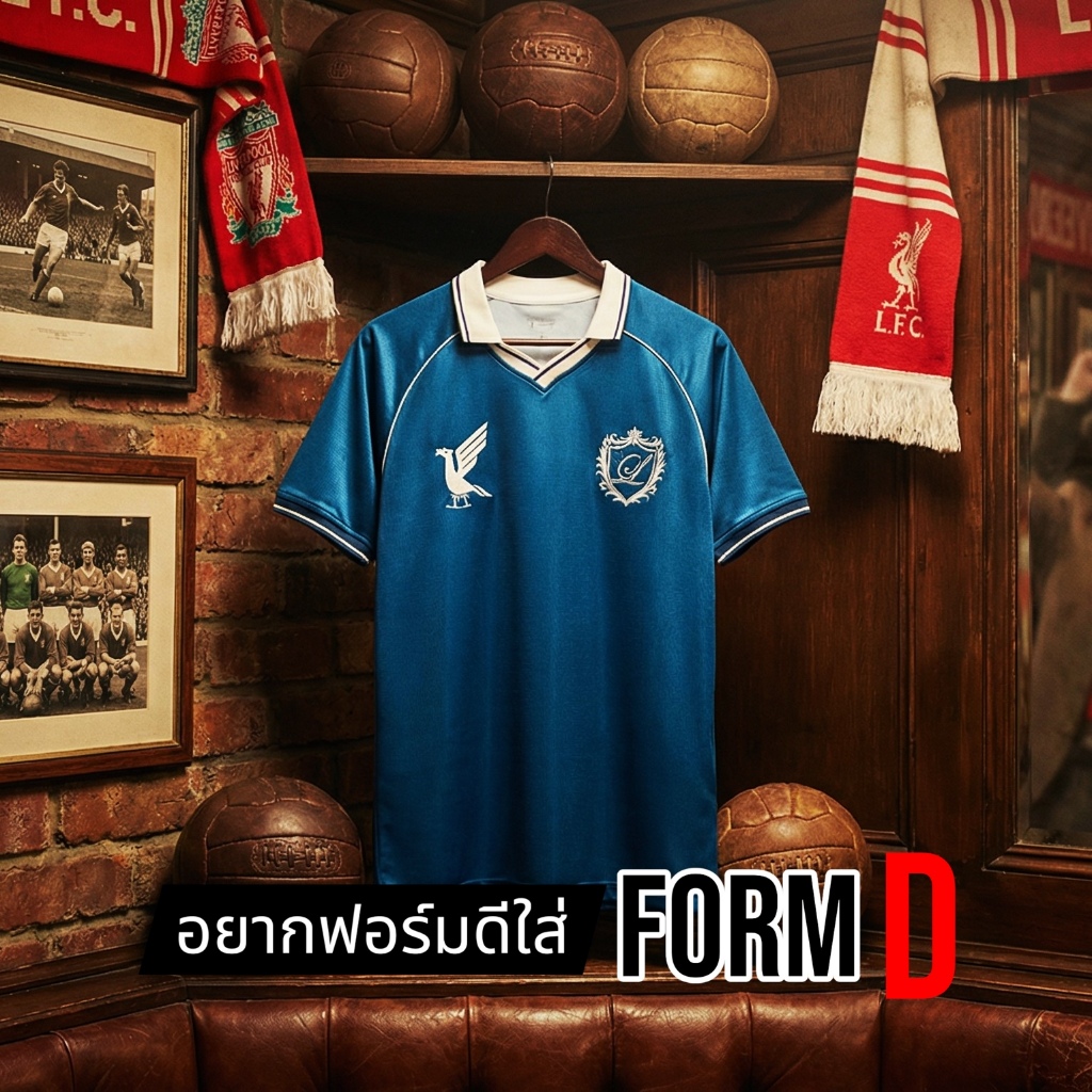 FormD Collection YNWA Away 2025 เสื้อฟุตบอลคอปก ทีมหงส์แดง ชุดเยือน สีเขียวทะเล ระบายกาศดี โลโก้ปัก