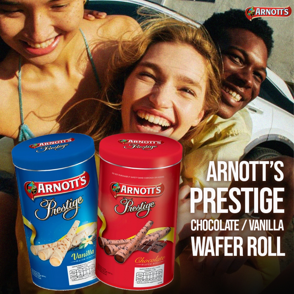 Arnott's Prestige Chocolate/Vanilla Wafer Roll อาร์นอตส์ เพรสทีจ ช็อกโกแลต/วานิลลา เวเฟอร์ โรล 330g
