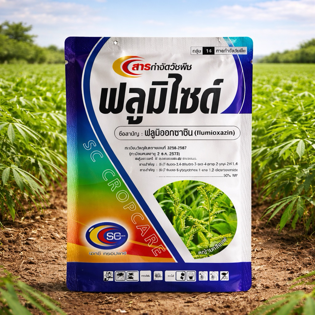ฟลูมิไซด์ ขนาด 50กรัม ตราSC ยาคุมไร่มันสำปะหลัง นาหว่านข้าวแห้ง