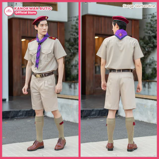 ชุดลูกเสือครูกากีชาย ชุดผู้กำกับลูกเสือชาย คอเชิ้ตแขนสั้น+กางเกง(ขายแยกชิ้น)