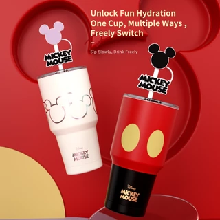 Disney ถ้วยดูดน้ำสแตนเลสเกรดอาหาร 316L ของดิสนีย์ มิกกี้ สำหรับรักษาอุณหภูมิร้อนหรือเย็น แก้วน้ำ แก้วเก็บความร้อน