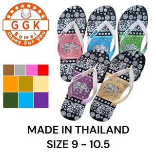 รองเท้าแตะ รองเท้าหูหนีบผู้หญิง #ลายช้าง Size 9-10.5