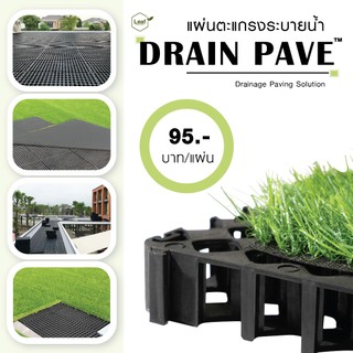 แผ่นตะแกรงระบายน้ำ Drainage Cell ( 1 แผ่น ) สำหรับปูใต้พื้นหญ้าเทียม, จัดสวนบนอาคาร, กระบะต้นไม้