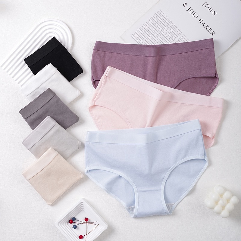 (Ladybragi)👙 A-135 กางเกงในสีกางเกงในจีสตริง สายแบน สีพื้นพร้อมส่ง
