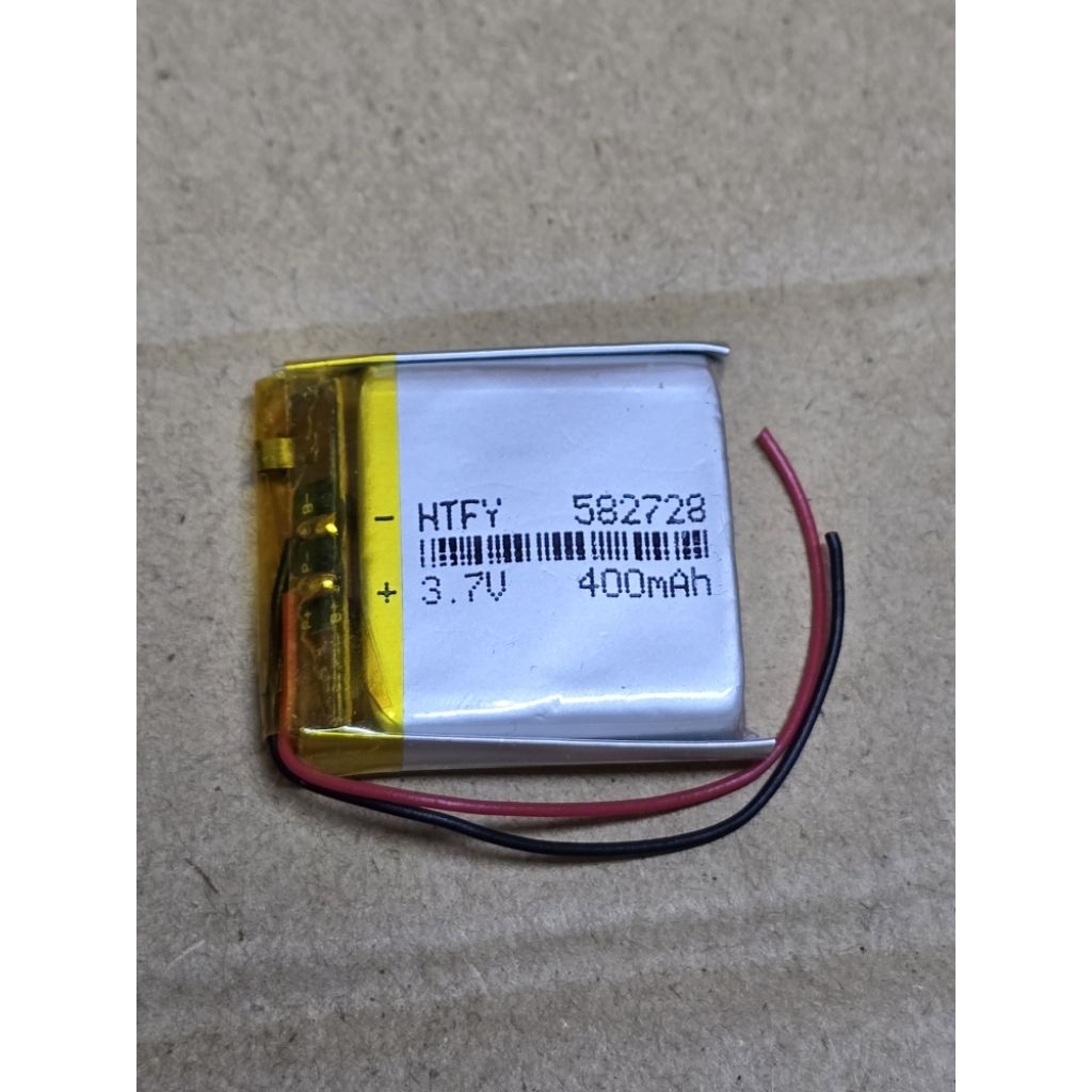 แบตเตอรี่ลิเธียมโพลิเมอร์ (Lithium-Polymer หรือ LiPo)3.7v 400mah582728