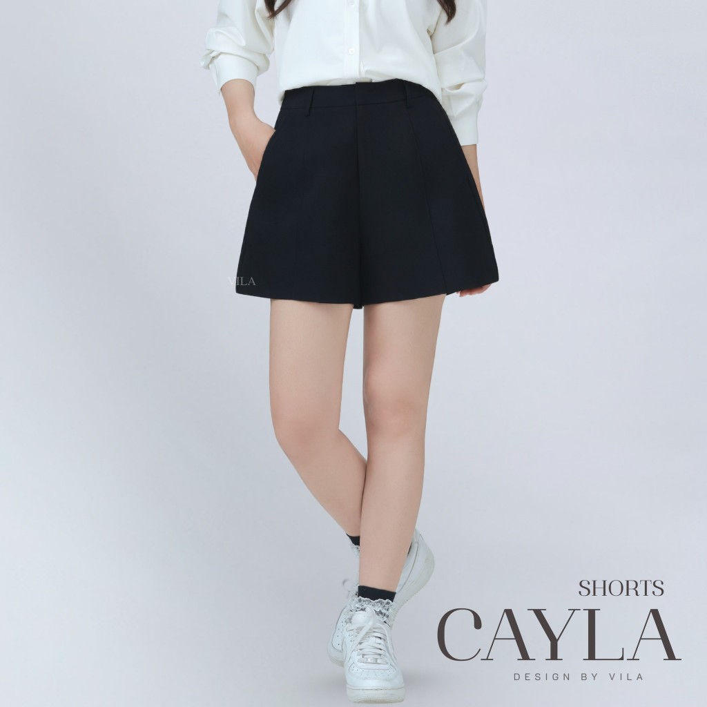 VILA | CAYLA SHORTS Vi17 กางเกงขาสั้นเอวสม็อค VILA รูปที่ 5