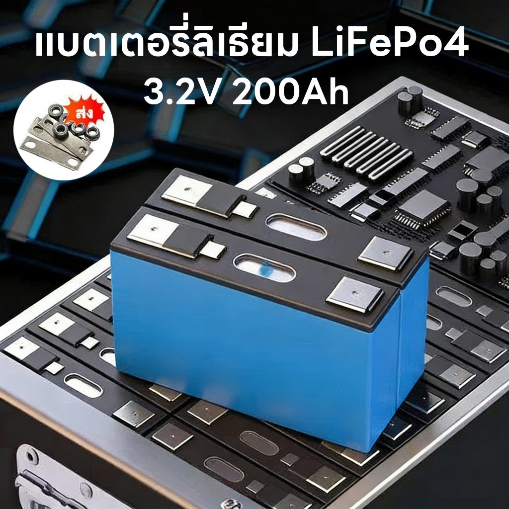 【จัดส่งจากประเทศไทย】แบตเตอรี่LiFePo4 50Ah 130Ah 160Ah 200Ah 3.2V Lithium UPS​ Battery รถกอล์ฟ​ ระบบโซล่าเซลล์ แถมฟรีน็อต