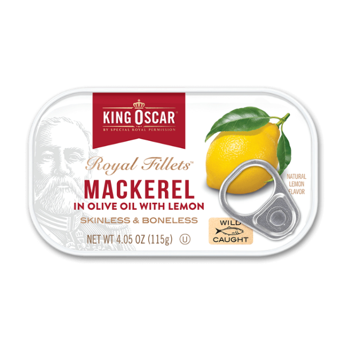[Pre-order] King Oscar Mackerel with Lemon 115g ปลาแมคเคอเรล ซอสมะนาว ปรุงรสด้วยเลมอน 115 กรัม