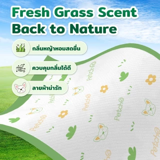 Pitpat （Petcho）แผ่นรองฉี่สัตว์เลี้ยง แผ่นซับฉี่หมา กลิ่นหญ้าสดชื่น ดูดซับไว ลดกลิ่น กันซึม ไม่รั่ว สำหรับฝึกขับถ่าย
