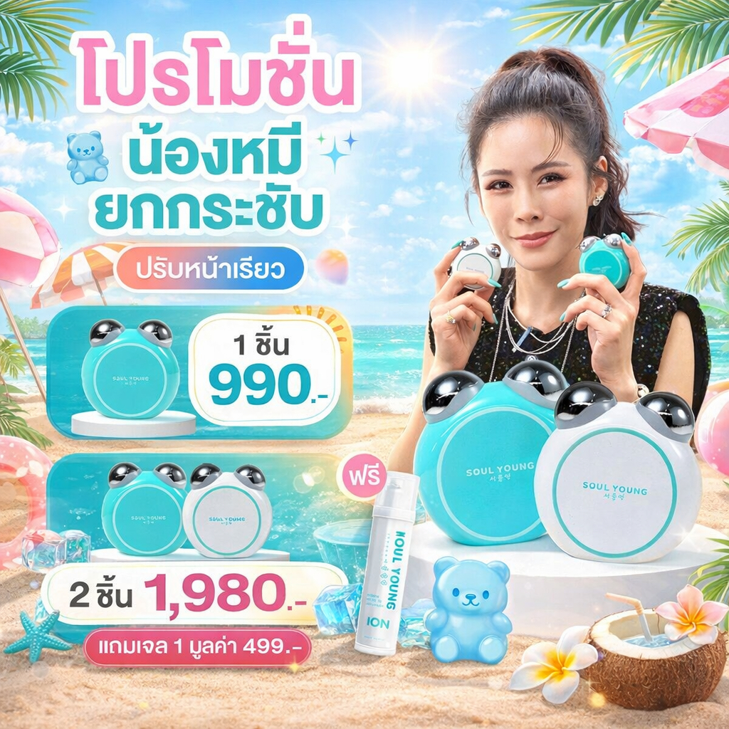 โปร 1 เครื่อง BEAR GUA SHA By Dr. Khongkwan x Soul Young กัวซาหมี ดร.ของขวัญ กัวซาหน้า