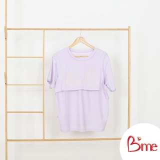B'me ชุดเซ็ตรูปแบบเสื้อแขนสั้นคอกลม พร้อมกางเกงขายาว รุ่น ME8824 มี 3 สีม่วง สีเขียว สีโอลด์โรส สี M.3