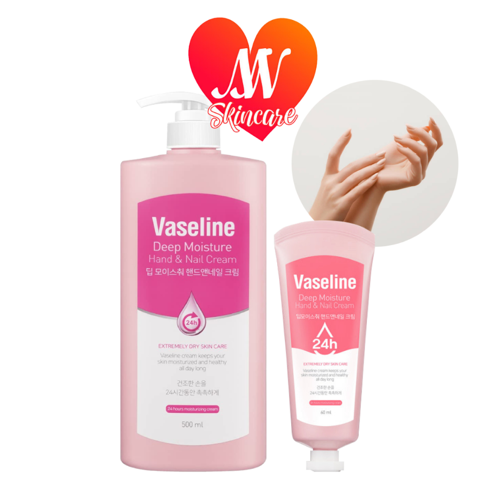 แท้✔ C2Y Vaseline Deep Moisture Hand & Nail Cream 60ml / 500ml ครีมบำรุงมือเล็บ โลชั่นทามือ #VV