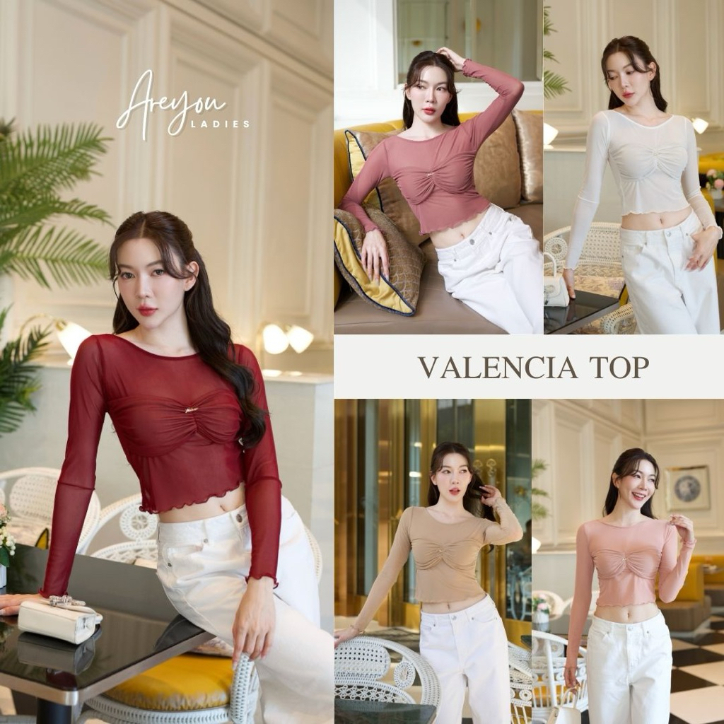 NO.608 Valencia Top เสื้อซีทรูแขนยาวผ้าบางใส่สบาย
