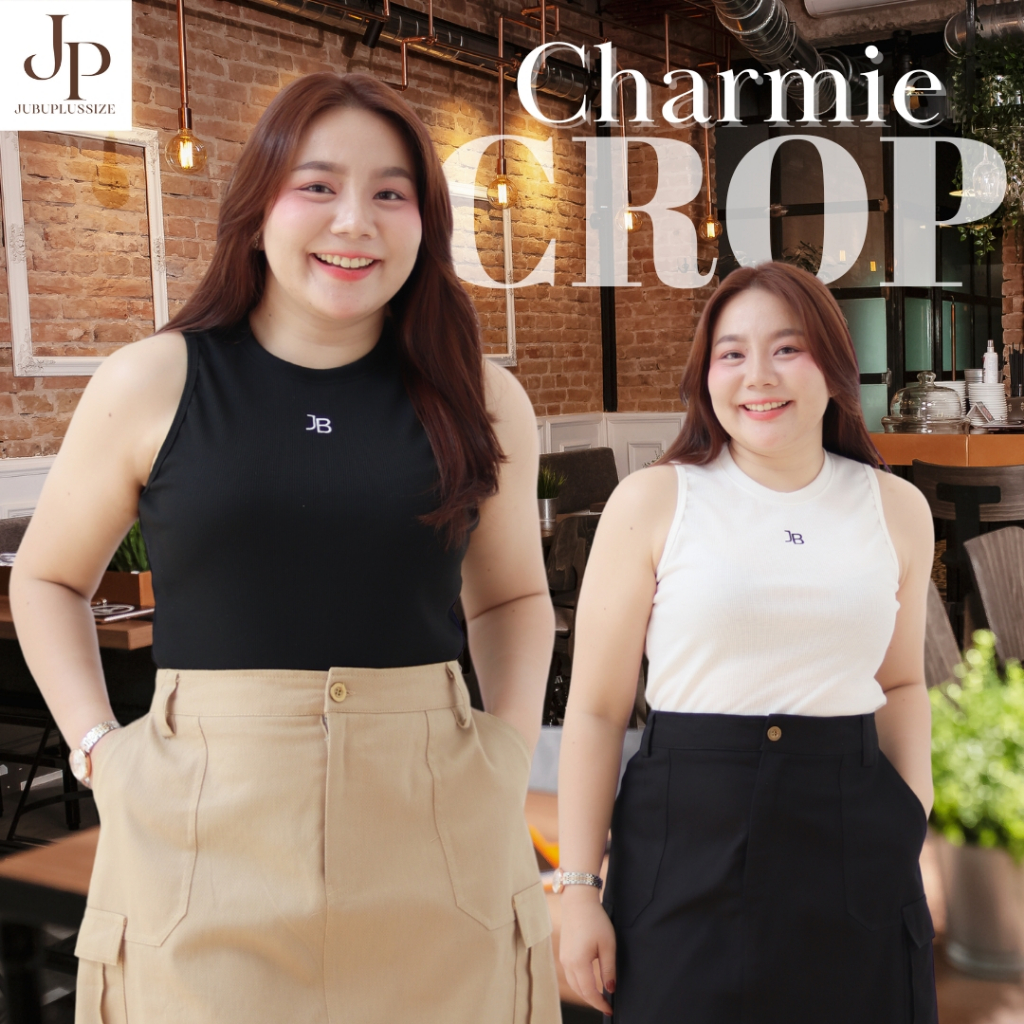 ส่งทันที🛵 เสื้อกล้ามครอป(ไม่มีฟองน้ำ) ปักลายโลโก้ เสื้อพลัสไซส์ ผ้าร่อง ฟรีไซส์ อก 34-42 นิ้ว  #552