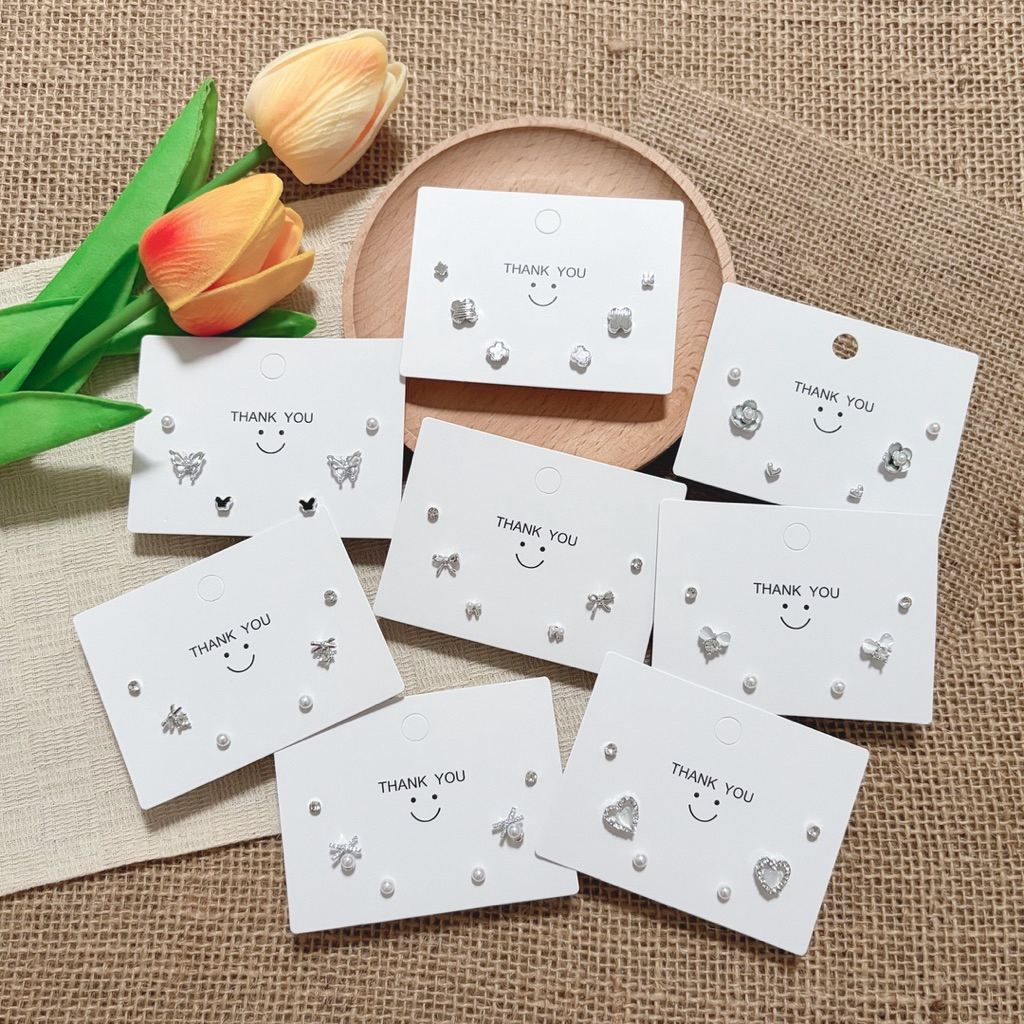 [SS] ต่างหูเซต3คู่ ต่างหูมินิมอลแบบติดหูพร้อมแป้น(ทับหลัง)แบบยางทุกคู่ ราคาต่อ1เซต(3คู่ตามภาพ)