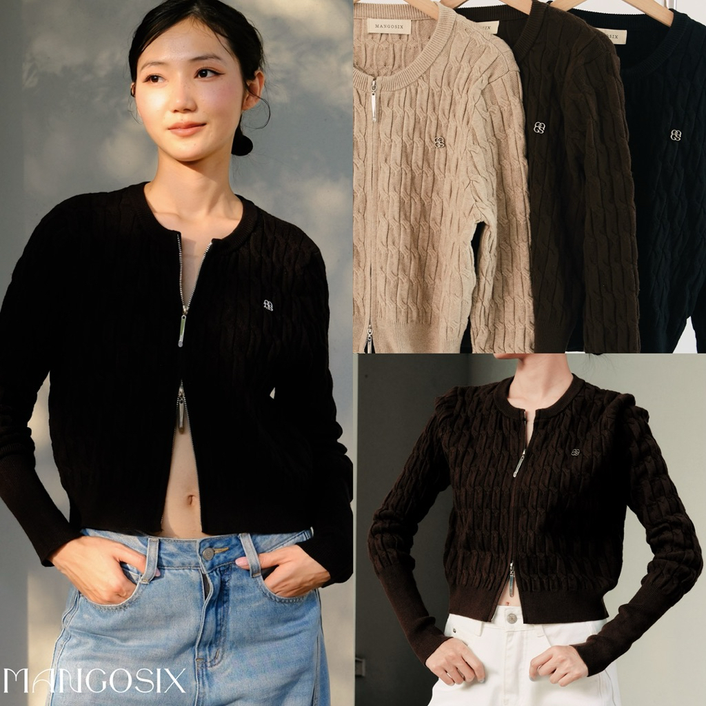 เสื้อคาดิแกนซิปสองด้าน รุ่น Calista (B15)