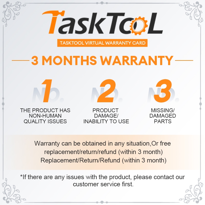 TASKTOOL การรับประกัน 3 เดือน บริการหลังการขาย การรับประกันการขนส่ง การสนับสนุนด้านโลจิสติกส์ link w