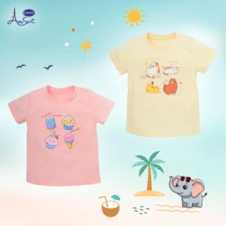 Amusant เสื้อยืดแขนสั้นลายน้องหมูเด้ง EH2K53,EH2N34