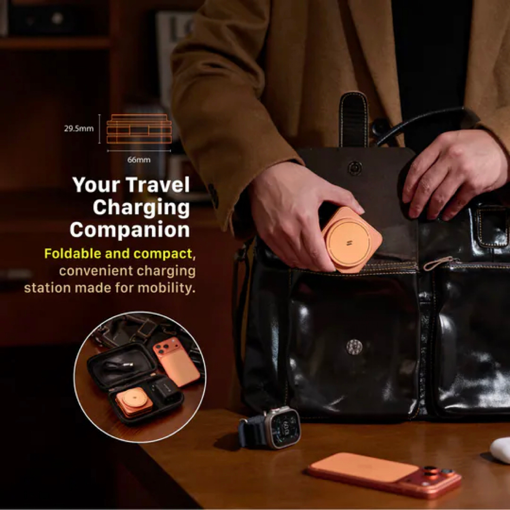 แท่นชาร์จไร้สาย ADAM elements Mag 3 Ultra Qi2.2 3-in-1 Foldable Travel Charging Station รองรับการชาร์จไร้สายสูงสุด 25W ราคา ถูกที่สุด ดีลบีเคเค แกลเลอรีภาพที่ 6