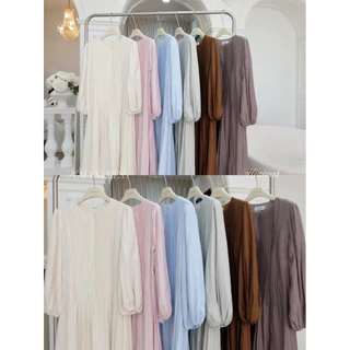 Heartmade-Karlyn dress🥀(สินค้าพร้อมส่ง)เดรสยาวจีบหน้าซิปซ่อนยาวเชือกผูกเอวติดกับชุด🪡