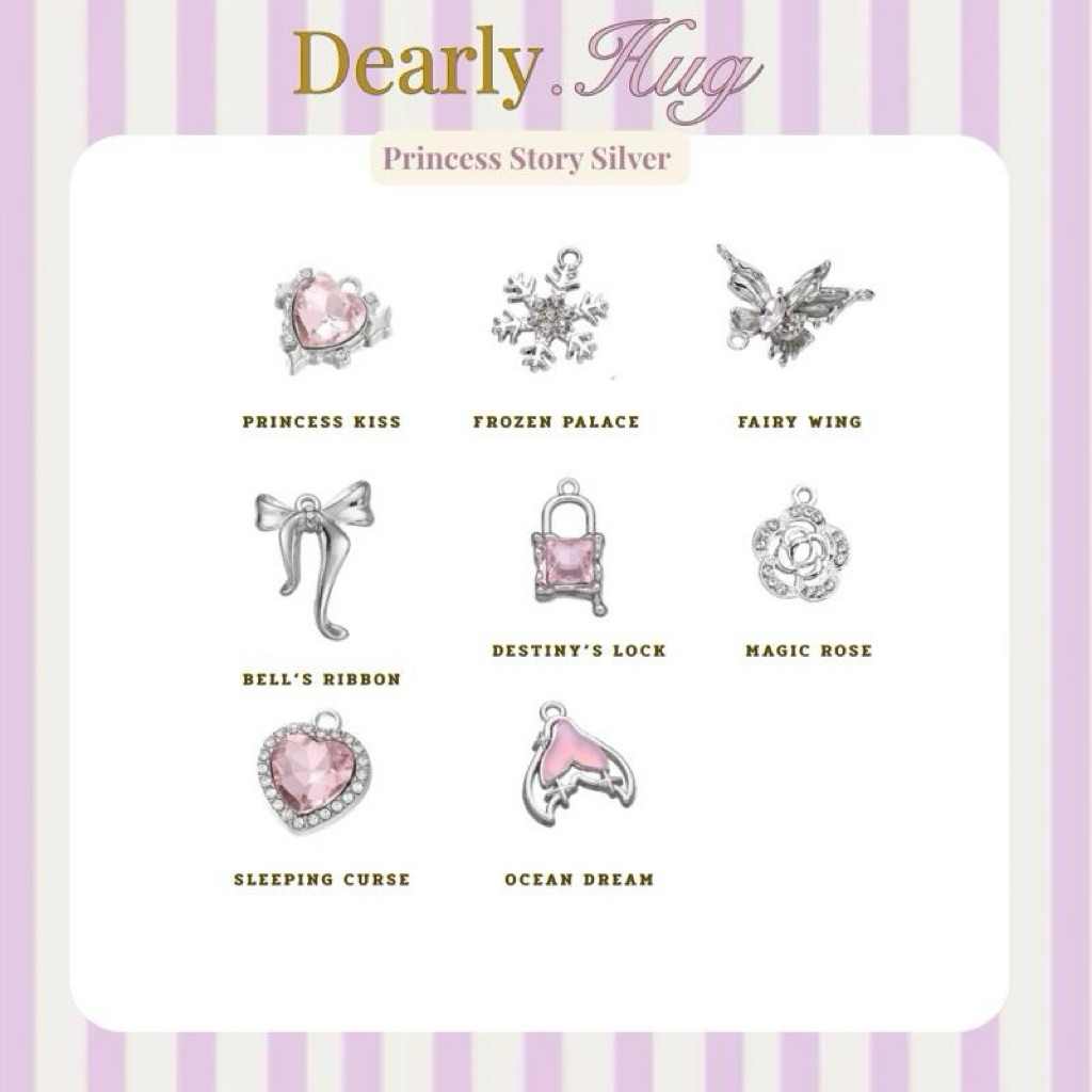 Dearly.Hug - Princess Story Silver จี้ สำหรับตกแต่งเครื่องประดับ วัสดุโลหะผสม
