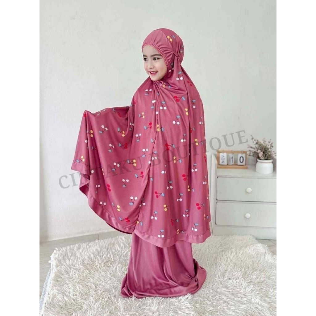 🌙ชุดละหมาดรุ่น Berry พิมพ์ลาย+แถบ (เด็ก)🍒