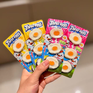 เยลลี่กัมมี่ไข่ 3 ฟอง แคนดี้ 1 กล่อง 30 แผง [ 1 แผง 3 ชิ้น ]