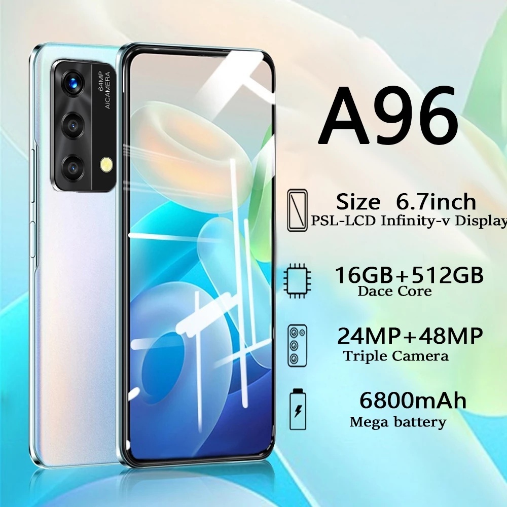 โทรศัพท์ A96 5G แรม16GB รอม512GB รองรับ 2 ซิมการ์ด 7.5นิ้ว หน้าจอเต็ม รองรับแอพธนาคาร ชาร์จเร็ว โทรศัพท์มือถือราคาถูก