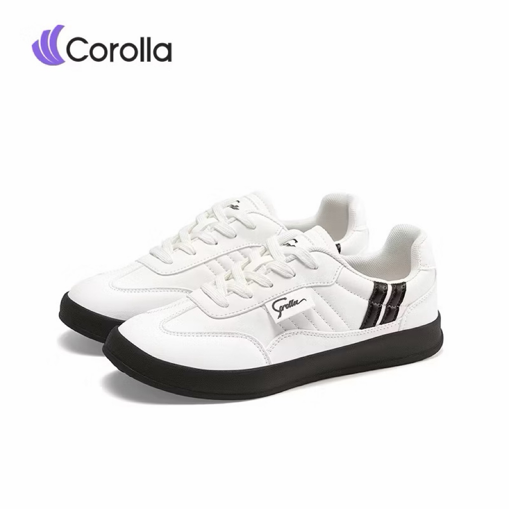 รองเท้าผ้าใบ สีขาวดำ corolla (สินค้าใหม่)