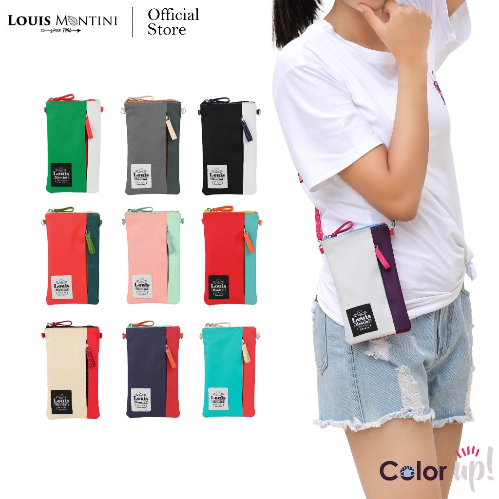 [Clearance sale] Louis Montini (Color Up) กระเป๋าใส่โทรศัพท์ กระเป๋าสะพายข้างผ้าไนล่อน Phone holder Bag SHB02