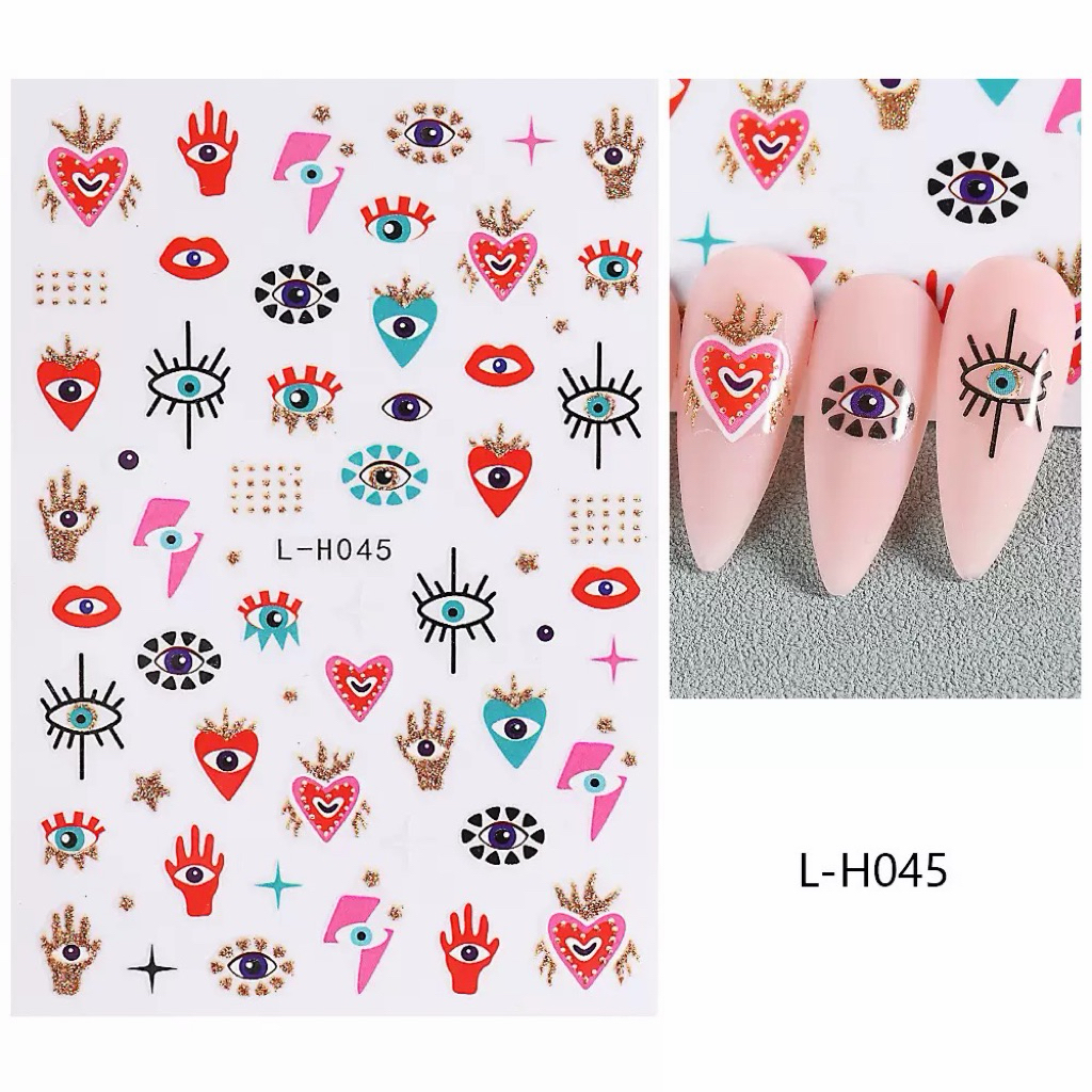 สติ๊กเกอร์ติดเล็บ ติดเคสโทรศัพท์ Evil eyes พร้อมส่ง