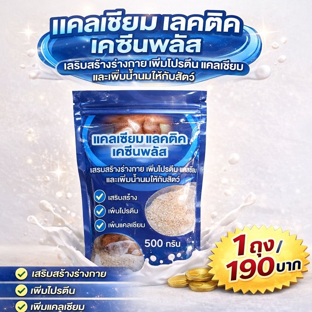 แลกติคพลัส500กรัม1ถุง กระตุ้นน้ำนมบำรุงสัตว์หลังคลอด