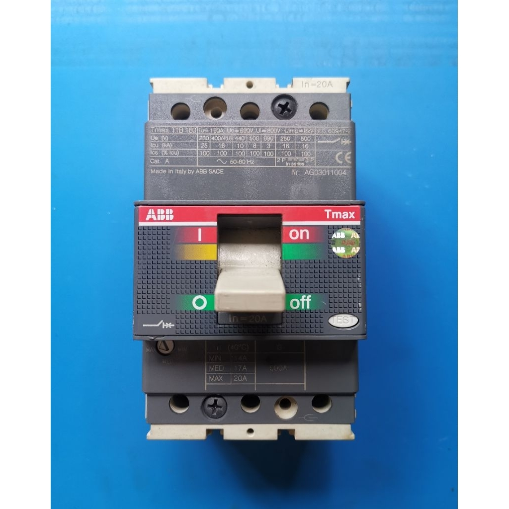 เบรกเกอร์ ABB MCCB Tmax T1B 160 (20A) 3P (18kA)​