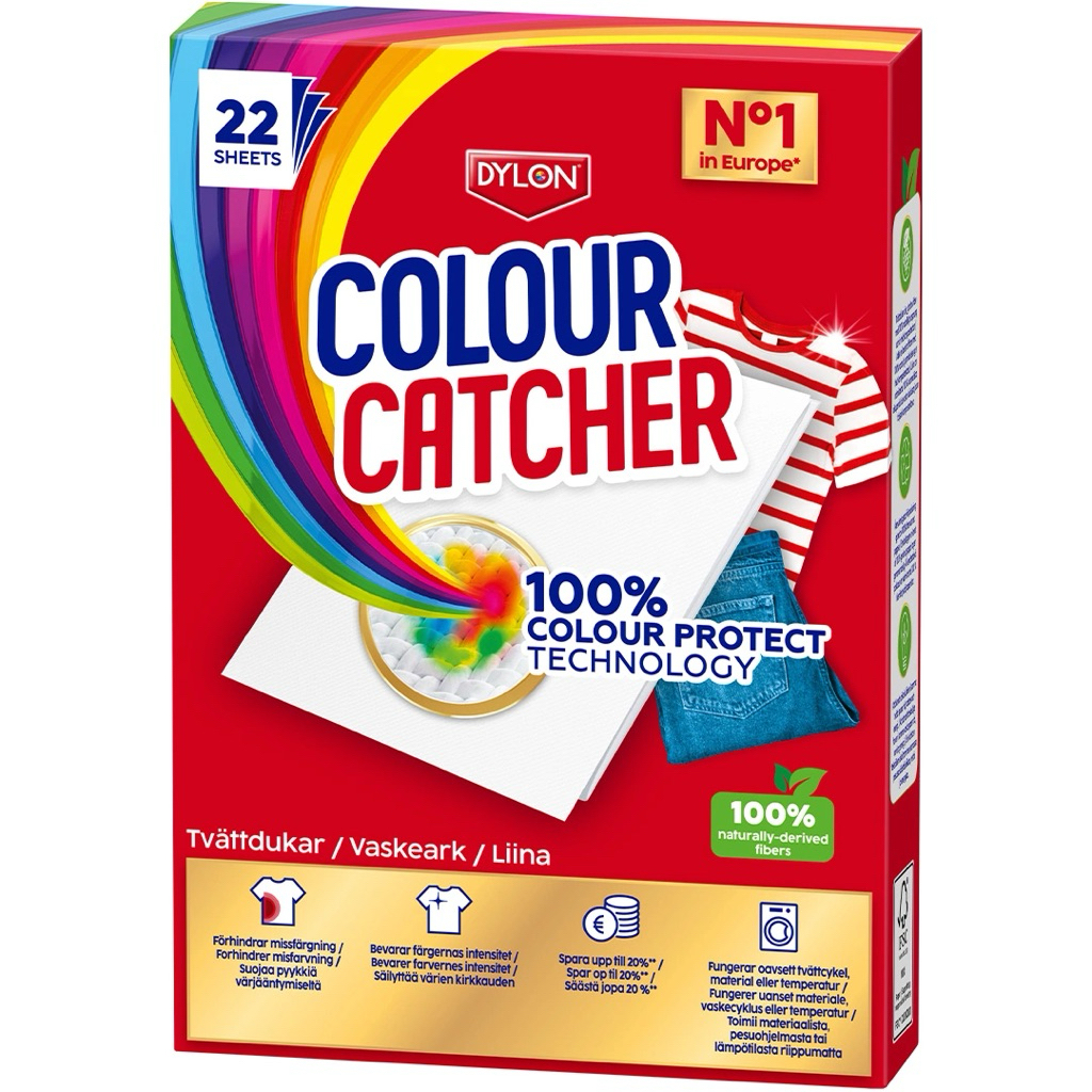 Wl Dylon colour catcher 22 sheets แผ่นซักผ้า สำหรับผ้าสี ถนอมสีผ้า จากอิตาลี
