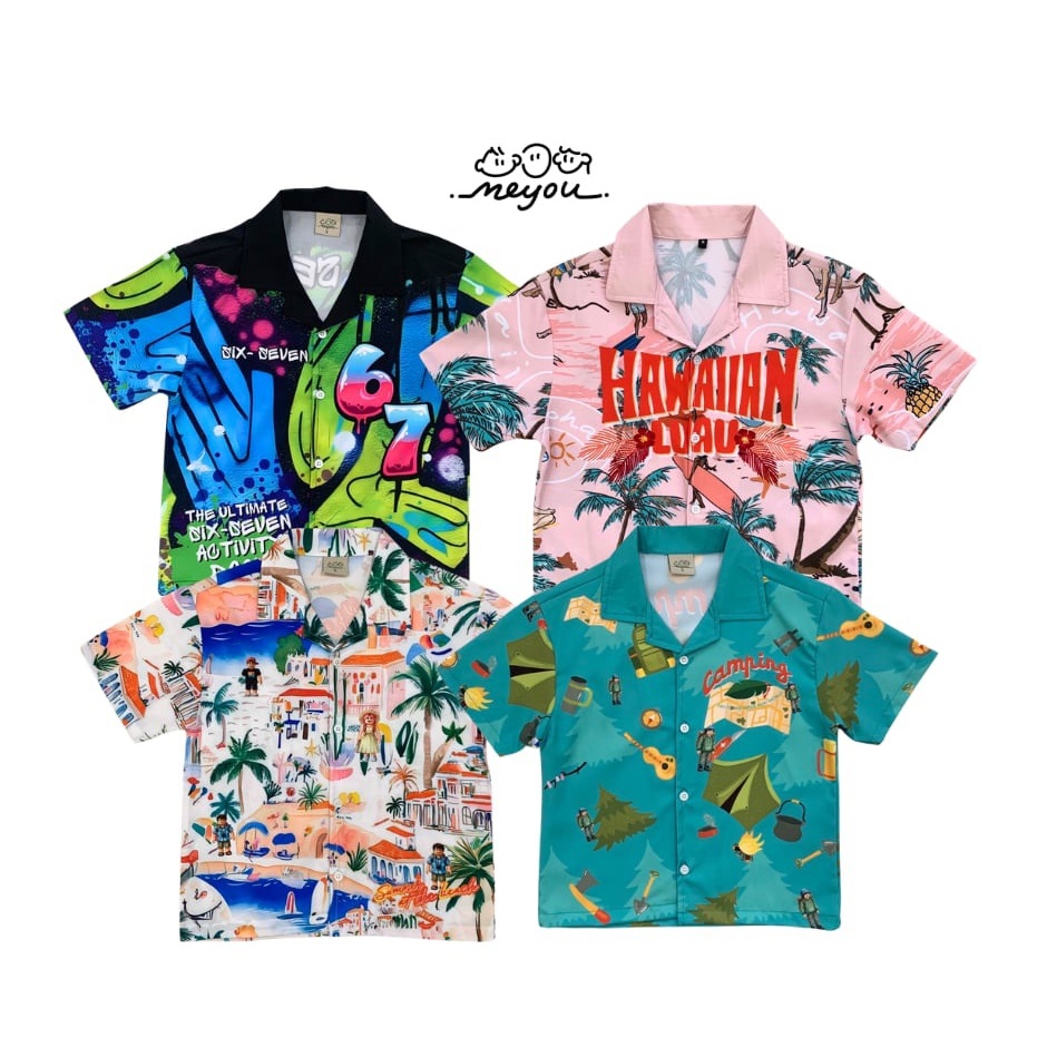 เสื้อเชิ๊ตฮาวายผ้าไหมอิตาลี  MEYOU BRAND