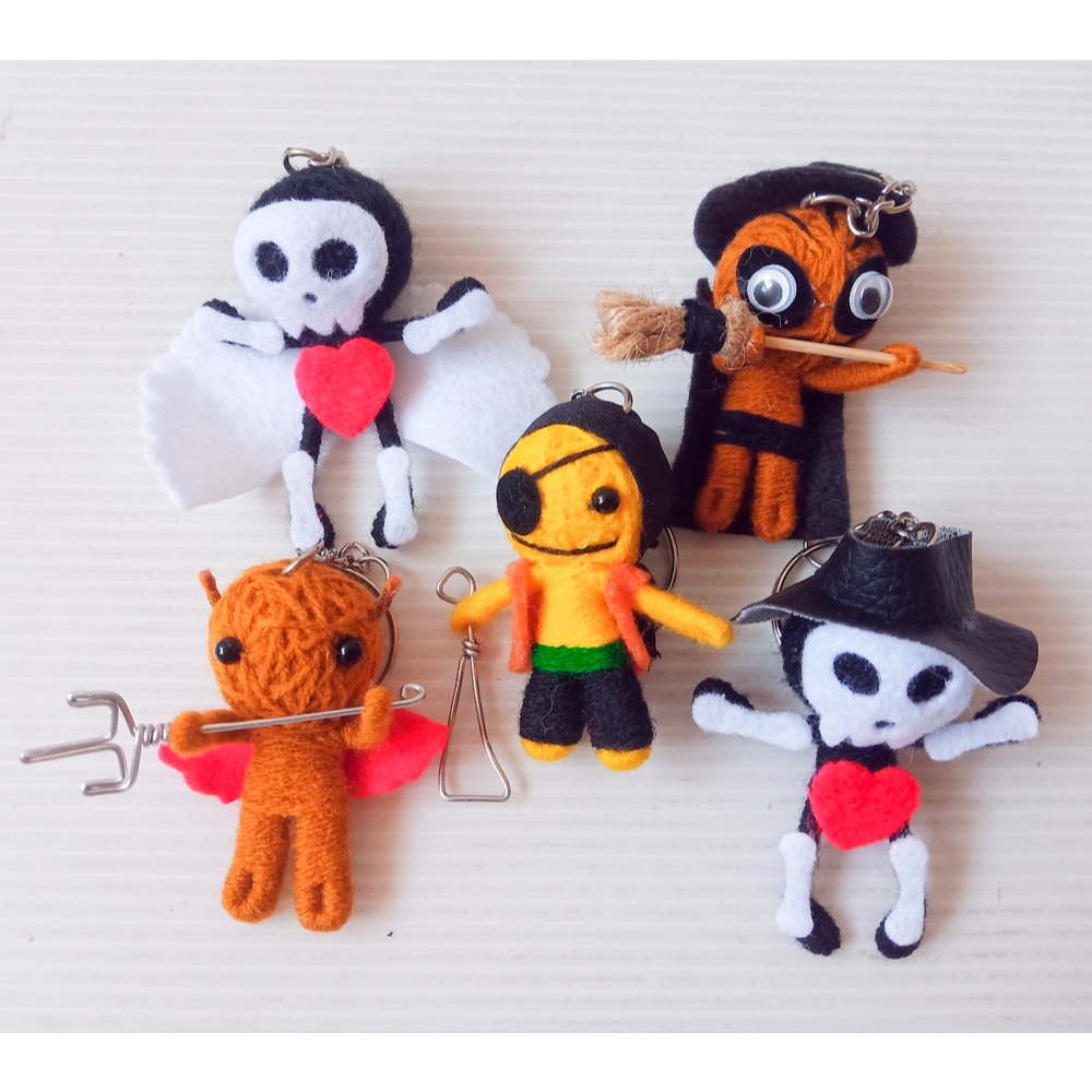 พวงกุญแจตุ๊กตาวูดู Handmade Voodoo Doll Keychain Bag Charm ของขวัญไม่ซ้ำใคร