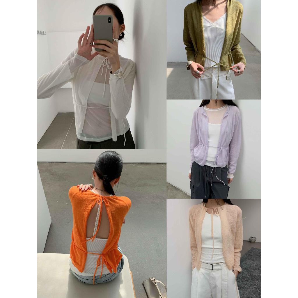 INBYIN - เสื้อไหมพรมใส่ได้สองด้าน FRONT TIE KNIT TOP - I3556
