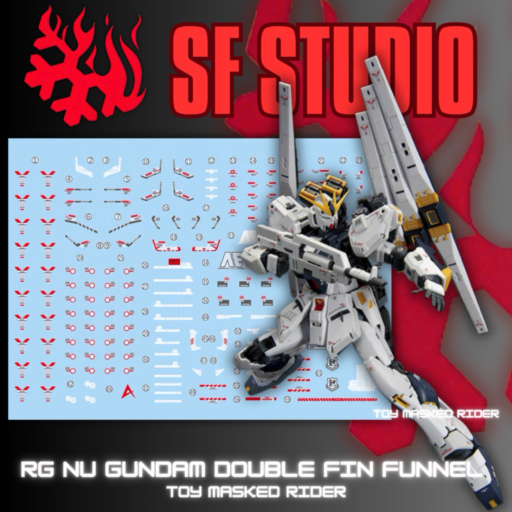 ⬛️🟨ดีคอลน้ำ SF RG 60 DECAL RG 1/144 RX-93 Nu Gundam (Double Fin Funnel Equipped Type)เรืองแสงแบล็คไล