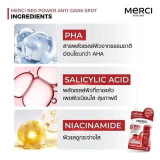(Clearance x 3ซอง) Merci Red Power Anti-Dark Spot Brightening Superior Serum เซรั่ม เมอร์ซี่ ลดรอยสิว รอยดำ รอยแดง