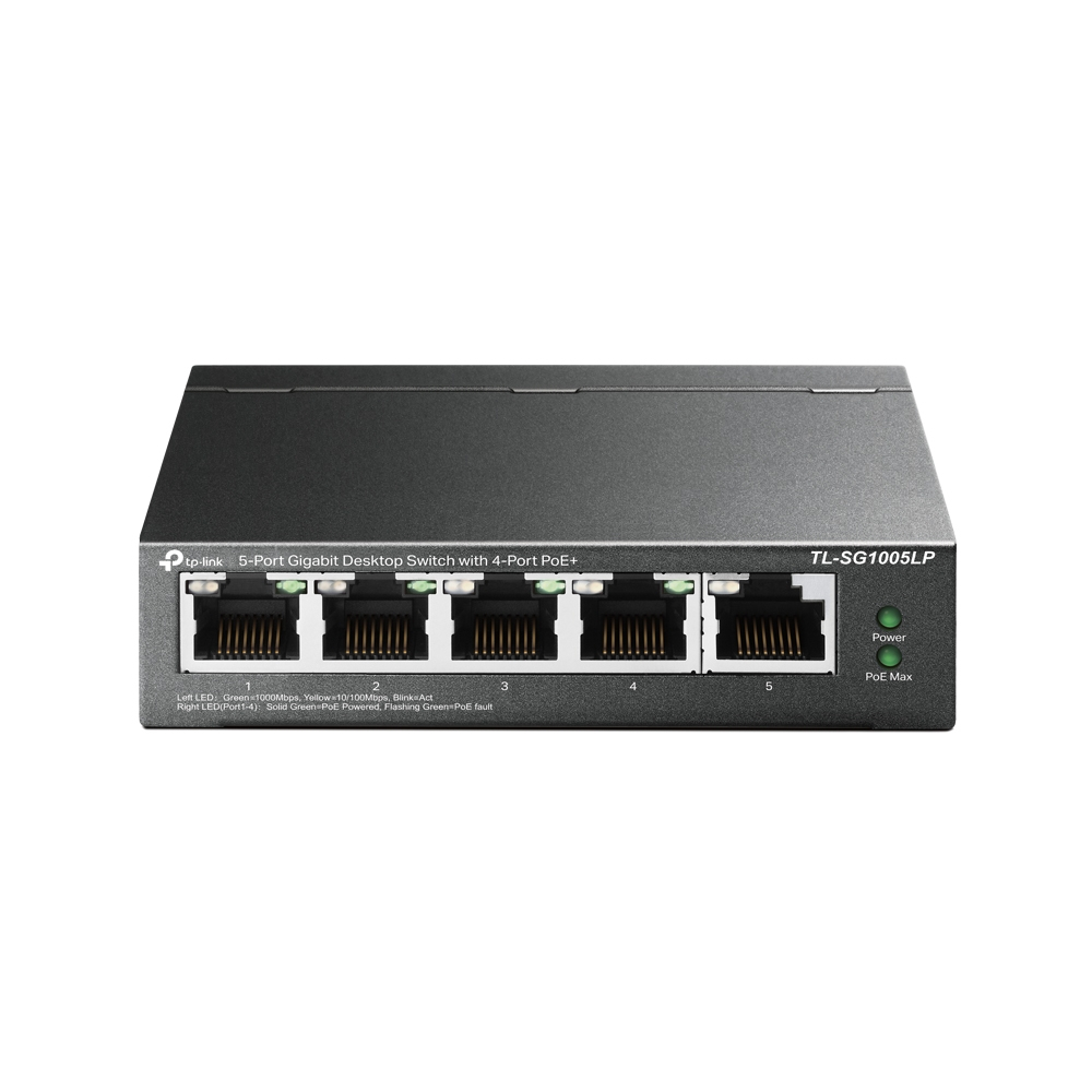 (TL-SG1005LP) 5-Port Gigabit Desktop Switch with 4-Port PoE+