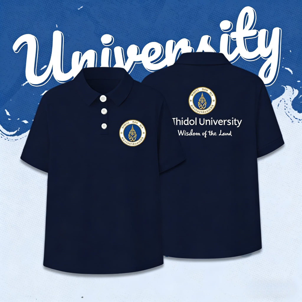 เสื้อโปโลผ้าฝ้าย 100% สำหรับ unisex ดีไซน์ตราสัญลักษณ์มหาวิทยาลัยมหิดล สไตล์ลำลอง สวมใส่สบาย เนื้อผ้านุ่ม พร้อมส่ง
