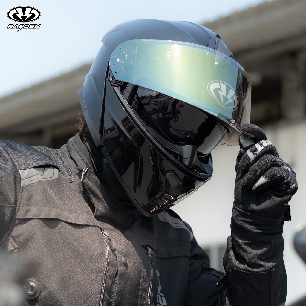 Raiden Defence 2026 หมวกกันน็อคยก แถมชิลด์ปรอท หมวกเปิดคาง Motorcycle Helmet Flip up แว่นกันแดด 2 ชั้น รูปที่ 6