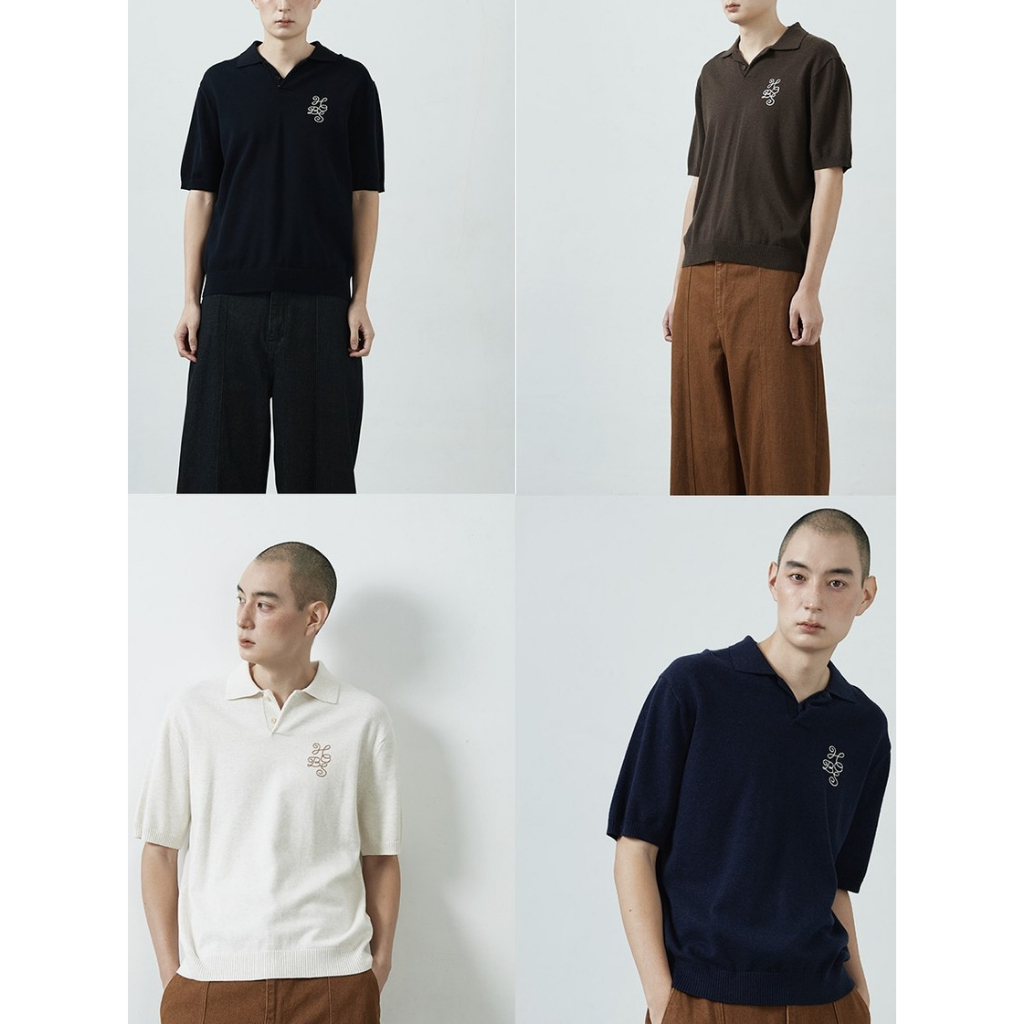 Knit Polo Shirt HOB STUDIOS (ทักแชทเพื่อรับโค้ดลดเพิ่ม)