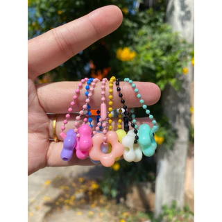 พวงกุญแจดอกไม้ สีพาสเทล 1 ชิ้น คละสี สุ่มสี