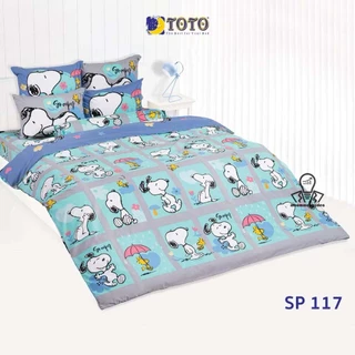 TOTO [ชุดสุดคุ้ม] ชุดผ้าปูที่นอน 3.5/5/6 ฟุต + ผ้านวมเอนกประสงค์ ลายสนูปปี้ Snoopy ลายการ์ตูน ลิขสิทธิ์แท้